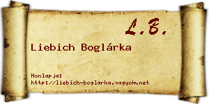 Liebich Boglárka névjegykártya