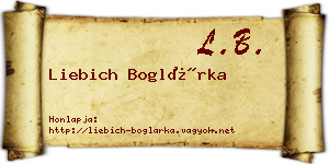 Liebich Boglárka névjegykártya